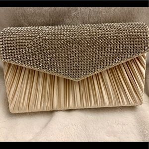 Jessica McClintock Satin Rhinestone Clutch